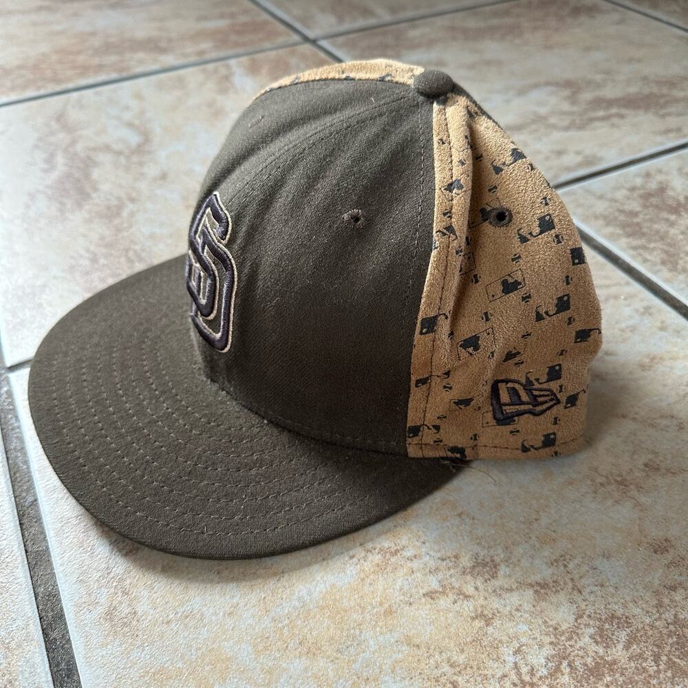 San Diego Padres New Era MLB Brown Baseball Hat Cap Size 7 5/8 - Picture 4 of 8